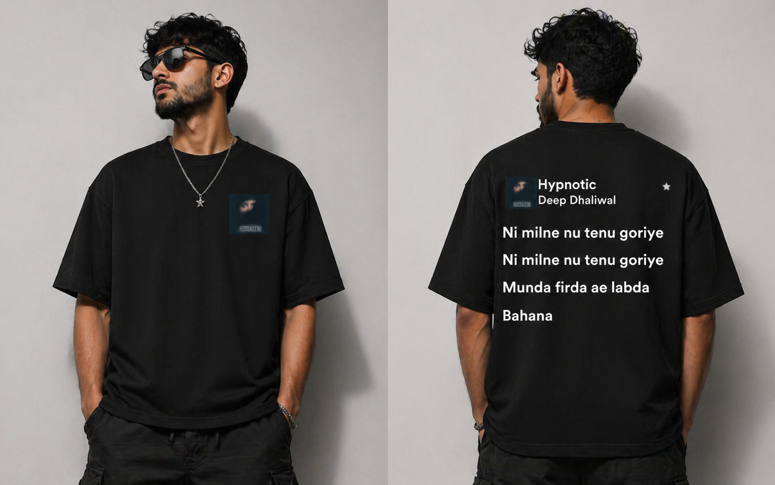 Hypnotic Lyric Tee — Punjabi Song Lines Streetwear