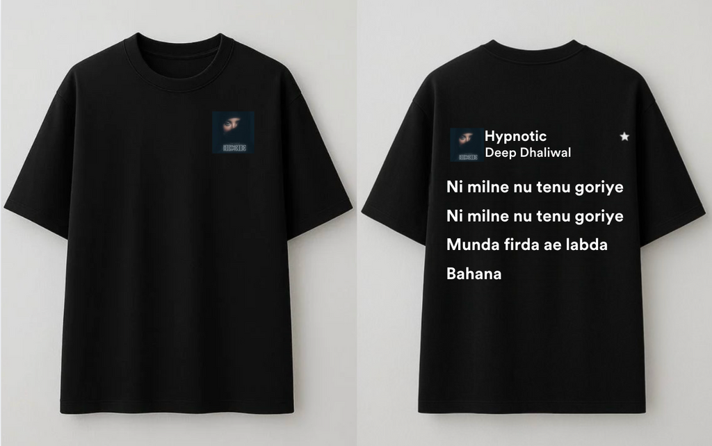Hypnotic Lyric Tee — Punjabi Song Lines Streetwear